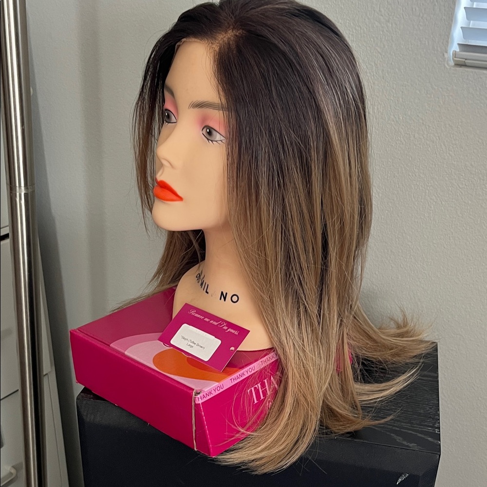 Steph in Toffee Brown lace front Ombre Brown Hair Wig. Worn once.